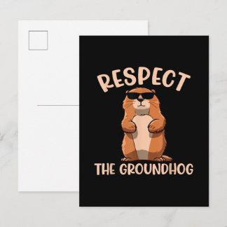 Respektieren des Groundhog-Woodchuck Groundhog Day Einladungspostkarte
