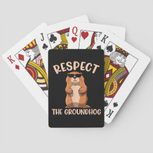 Respektieren des Groundhog-Woodchuck Groundhog Day Spielkarten