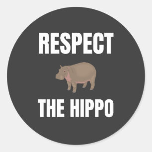 Respektieren des Hippo Runder Aufkleber