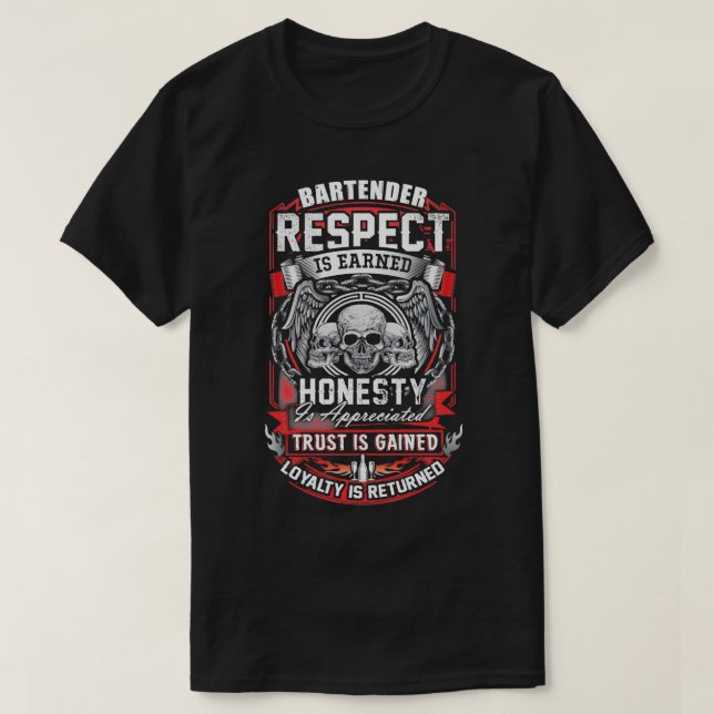 Respektieren des Shirts des Barkeepers (Design vorne)