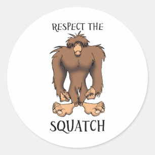 RESPEKTIEREN SIE DAS SQUATCH RUNDER AUFKLEBER