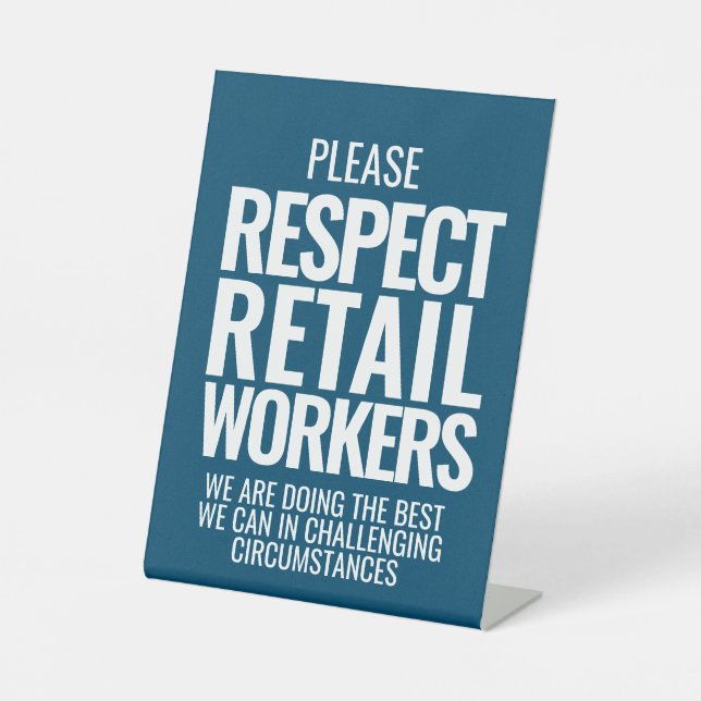 Respektieren Sie den Fachhändlern fett gedruckte T Sockelschild (Vorderseite)