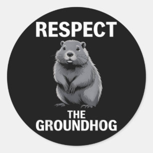 Respektieren Sie den glücklichen Groundhog Day Url Runder Aufkleber