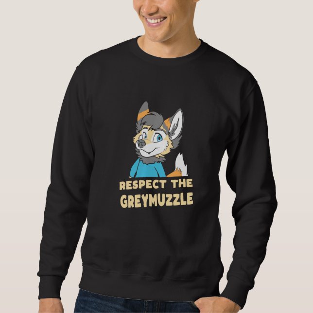 Respektieren Sie den Greymuzzle Old Fursuit Niedli Sweatshirt (Vorderseite)