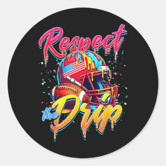 Respektieren Sie den Tropfen Football Ice Cream Tr Runder Aufkleber