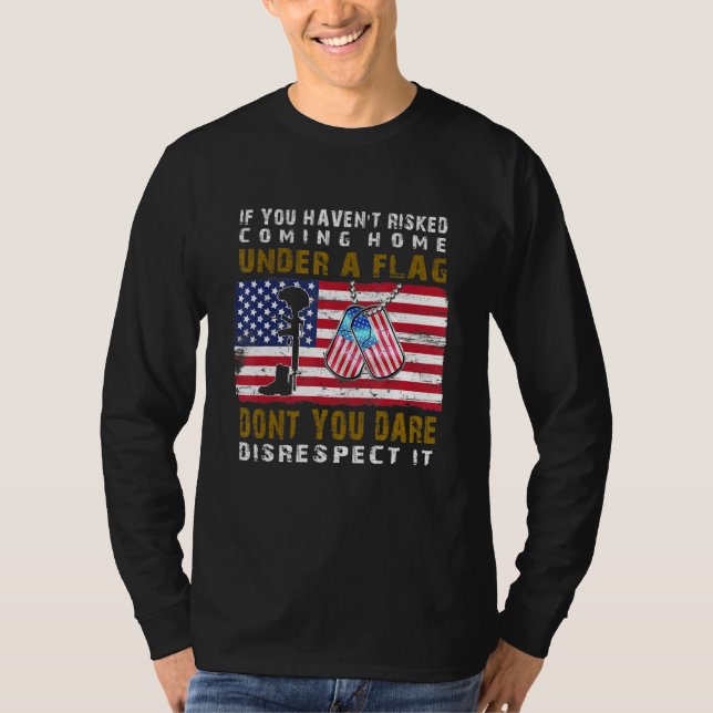 Respektieren Sie die amerikanische Flagge Stolz US T-Shirt (Vorderseite)