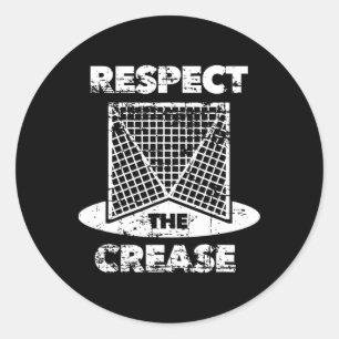 Respektieren Sie die Crease Lacrosse Lax Goalie Runder Aufkleber