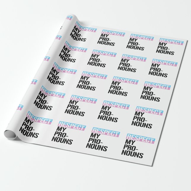 Respektieren Sie meine Pronomen Geschenkpapier (Ungerollt)