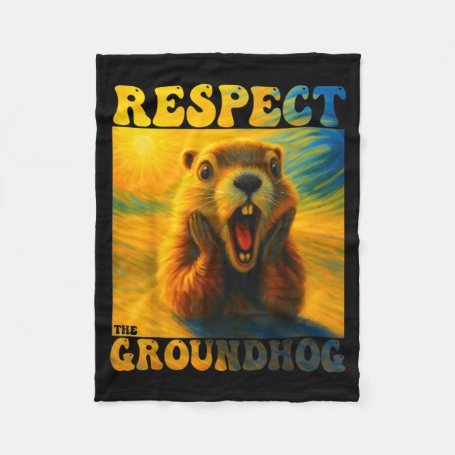Respektiert das Murmeltier Lustiger Waldmurmeltier Fleecedecke (Vorderseite)