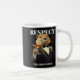 Respektiert das Murmeltier Lustiges Murmeltier im Kaffeetasse