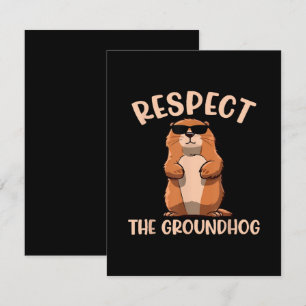 Respektiert das Murmeltier -Woodchuck Murmeltierta Mitteilungskarte