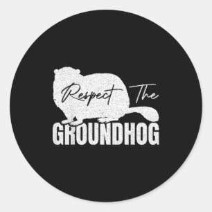 Respektiert das Waldmurmeltier Groundhog-Tier Erdh Runder Aufkleber
