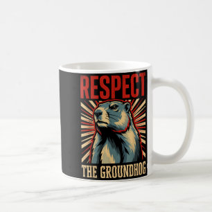 Respektiert den Groundhog im Vintage-Politstil-Pos Kaffeetasse
