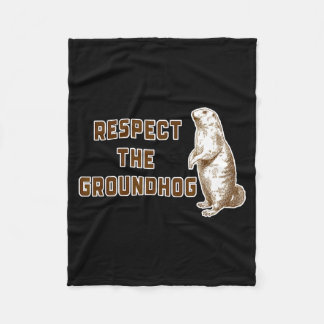 Respektiert den Groundhog lustiges Woodchuck-Bild Fleecedecke