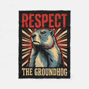 Respektiert den Waldmurmeltier-Vintage-Politstil-P Fleecedecke