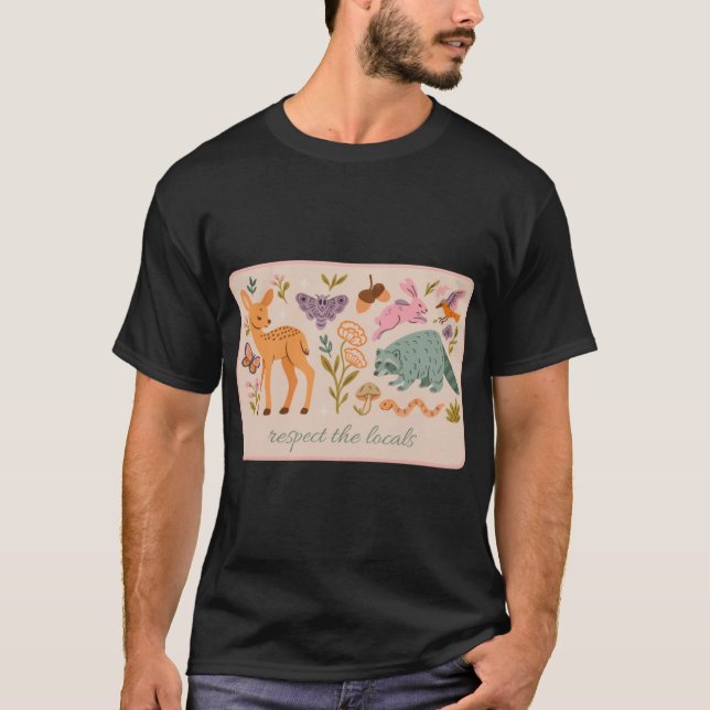 Respektiert die Einheimischen retro lustig T-Shirt (Vorderseite)