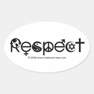 Respektiert Mutter Erde - Recycelt Rettet den Plan Ovaler Aufkleber