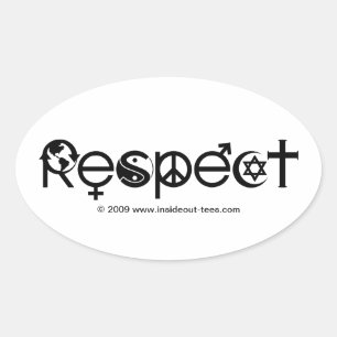 Respektiert Mutter Erde - Recycelt Rettet den Plan Ovaler Aufkleber