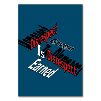 Respektlosigkeit wird verdient tischnummer