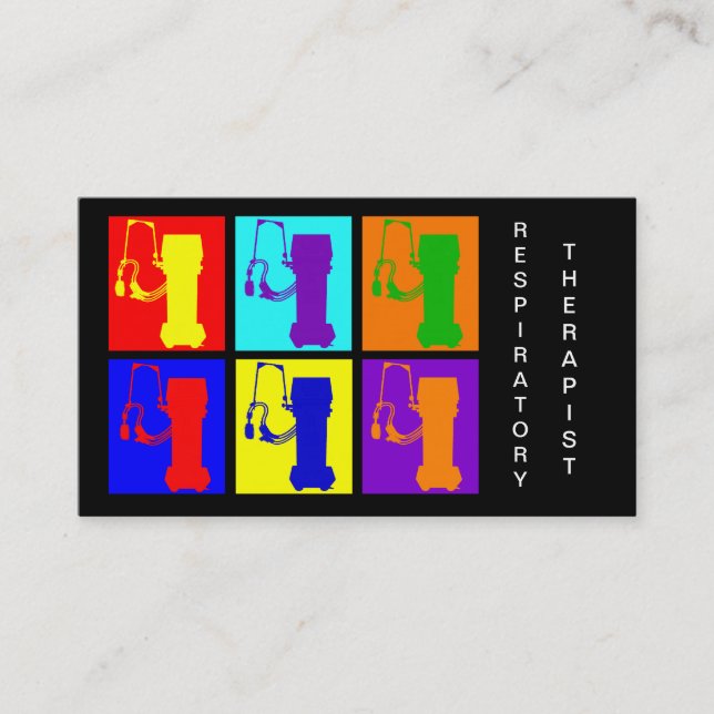 Respiratory Therapist Business Cards Pop Art Vents Visitenkarte (Vorderseite)