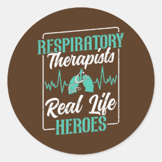 Respiratory Therapist Real Life Superhero Lungs Runder Aufkleber
