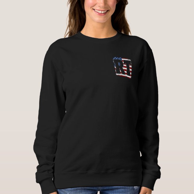 Respiratory Therapy  American Flag  RT  Front Back Sweatshirt (Vorderseite)