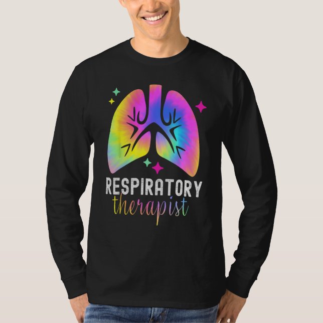 Respiratory Therapy RT Therapist Tie Dye Lungs Cut T-Shirt (Vorderseite)