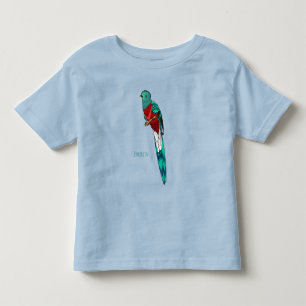 Resplendent quetzal bird cartoon illustration kleinkind t-shirt