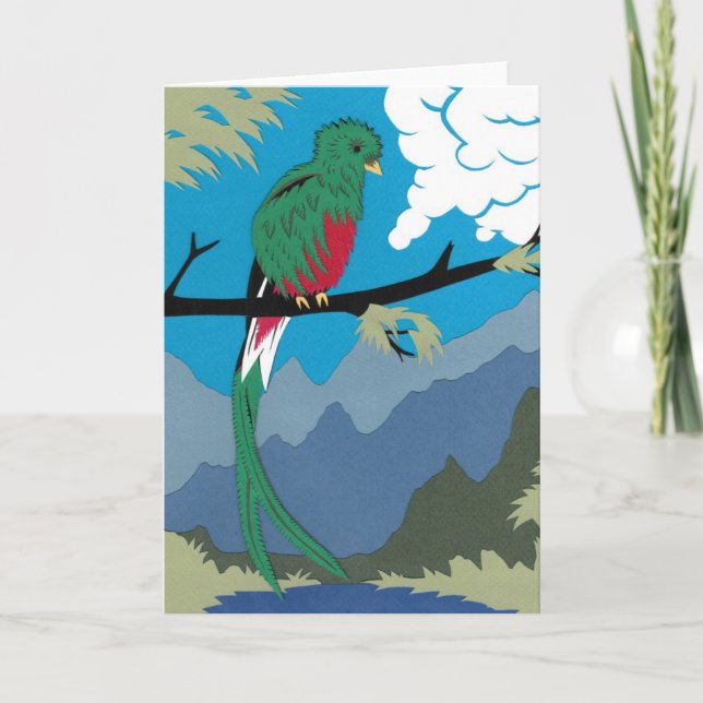 Resplendent Quetzalgrußkarte Karte (Vorderseite)