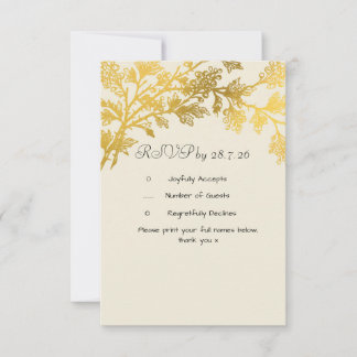 Response Card Gold Leaf Hochzeit RSVP Karte
