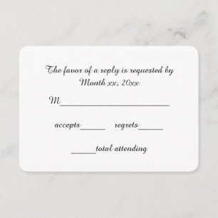 Response Cards Skript-UAWG für Hochzeiten RSVP Karte