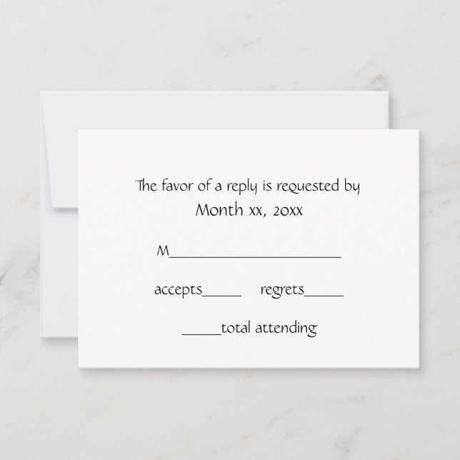 Response Cards Winter White für Hochzeiten RSVP Karte (Vorderseite)