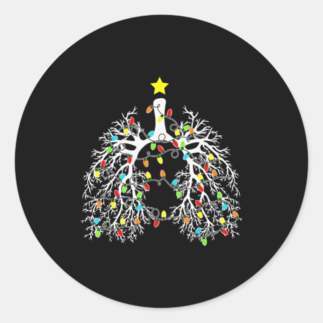 Resratory Therast Lung Christmas Lights Rt Pulmono Runder Aufkleber (Vorderseite)