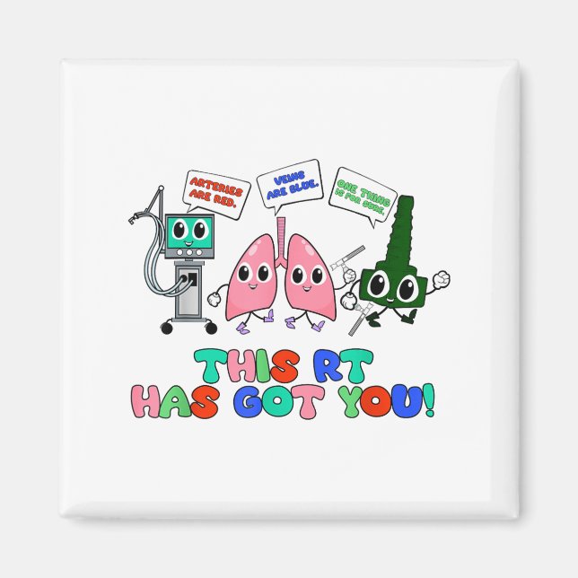 Resratory Therast Valentine’s Day Design Lung Squa Magnet (Vorne)