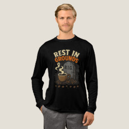 Rest In Grounds Spooky Coffee Lover Halloween Tri-Blend Shirt