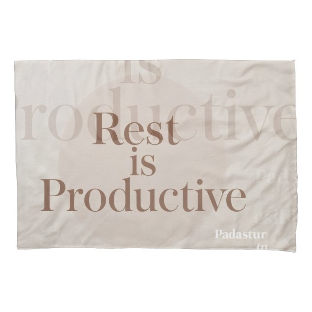 Rest Is Productive Blanket | Cozy Neutral Self-Car Kissenbezug (Vorderseite)