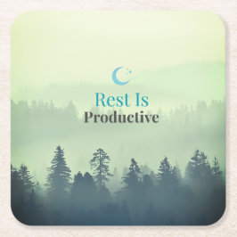 Rest Is Productive – Minimal Motivational Drink Co Rechteckiger Pappuntersetzer
