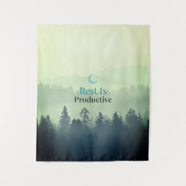 Rest Is Productive – Minimal Motivational Wall Tap Wandteppich