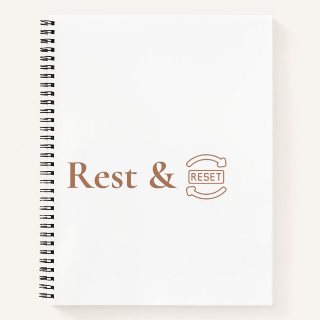 Rest & Reset Minimalistisches Wellness-Notizbuch Notizbuch (Vorderseite)