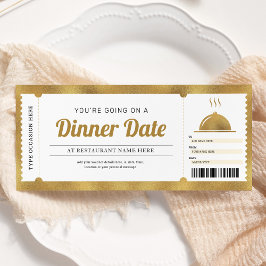 Restaurant Abendessen Reservierung Gold Gutschein Einladung
