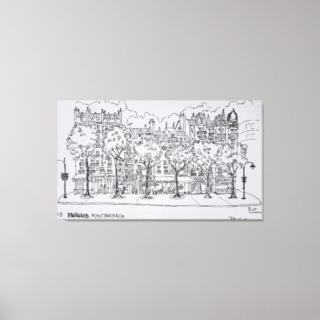 Restaurant Boulevard Montparnasse | Paris, Frankre Leinwanddruck (Vorderseite)