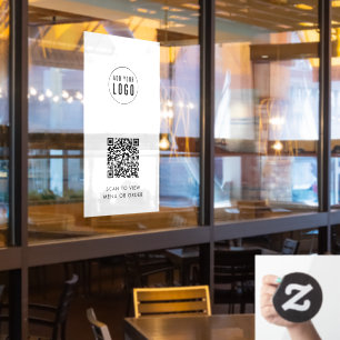 Restaurant Café Add Logo und Ihr Website QR Code Fensteraufkleber