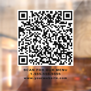 Restaurant Café QR Code Fensteraufkleber