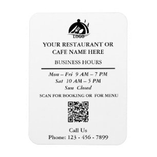 Restaurant Cafe QR Kontakt Öffnungszeiten Magnet