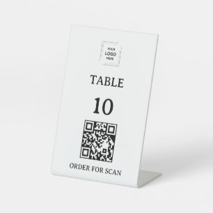 Restaurant Café-Tischnummer QR-Code-Scan zum Beste Sockelschild