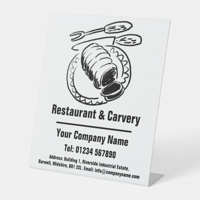 Restaurant & Carvery Cartoon Design Sockelschild (Vorderseite)