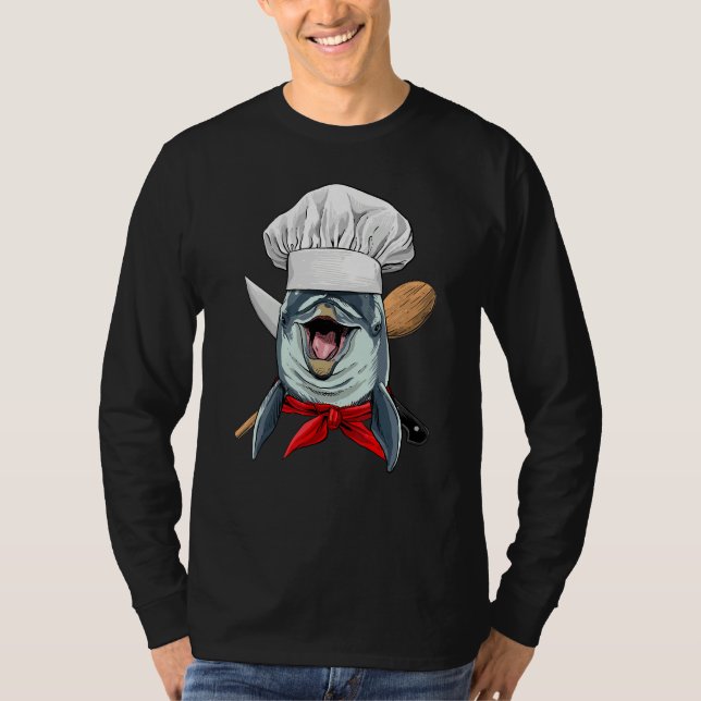 Restaurant Dolphin Chef Kitchen Cook Culinary Cook T-Shirt (Vorderseite)