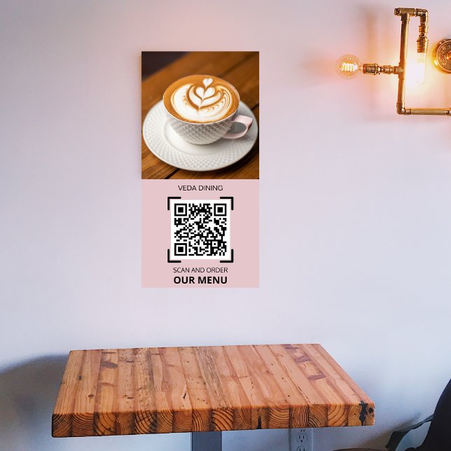 Restaurant Foto Scan QR Poster (Restaurant Photo Scan QR Code Menu Order Poster)