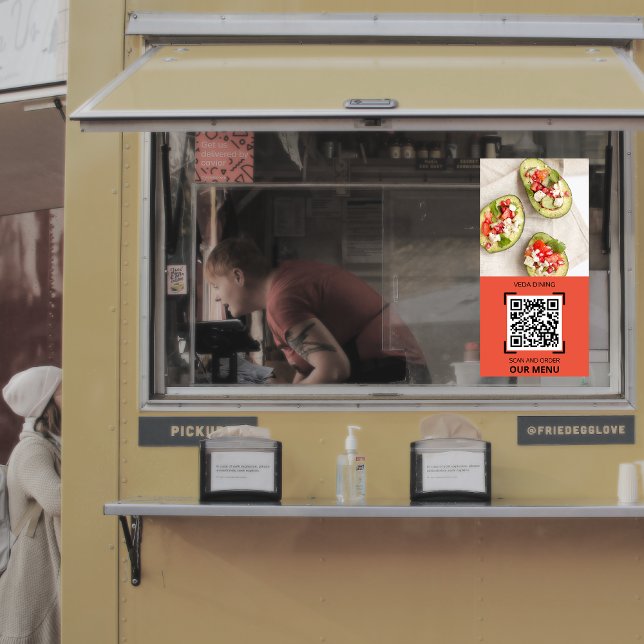 Restaurant Foto Scan QR Poster (Restaurant Photo Scan QR Code Menu Order Poster)