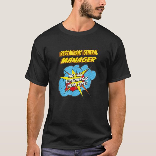 Restaurant General Manager Funny Superherer Job T  T-Shirt (Vorderseite)
